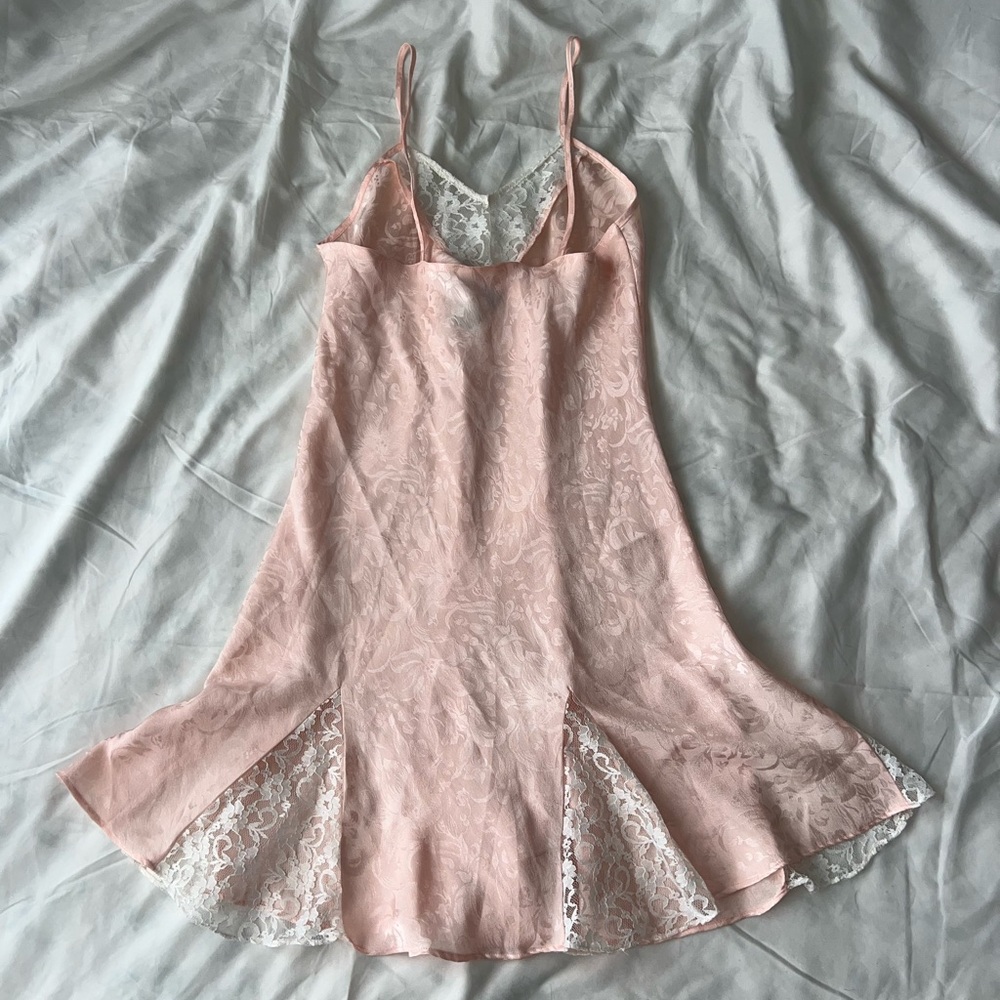 Vintage Sarah Spencer Pink Lace Slip Dress – Size S - Picture 2 of 3